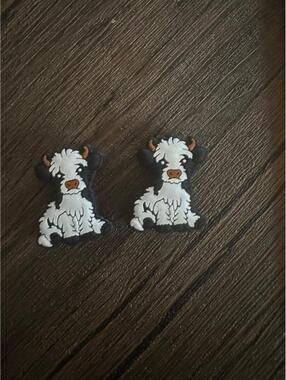 2 New Cow focal Bead Charms